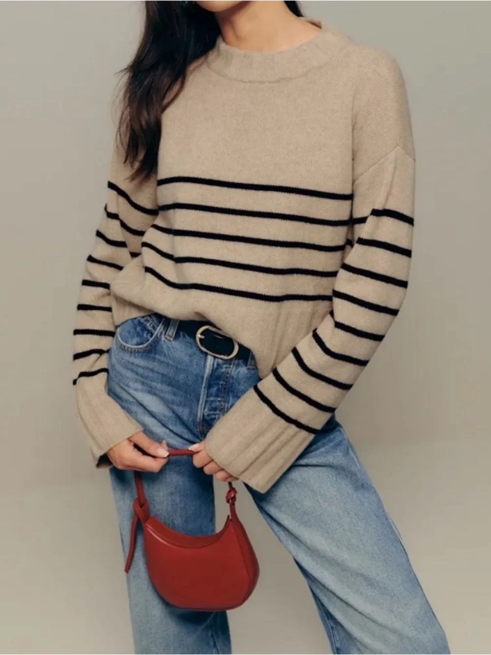 Reformation Mer Regenerative Wool Sweater - Dawson Stripe - S
